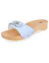 copy of COMFORTABLE WOODEN HEELED SANDAL, WOODEN BLUE.