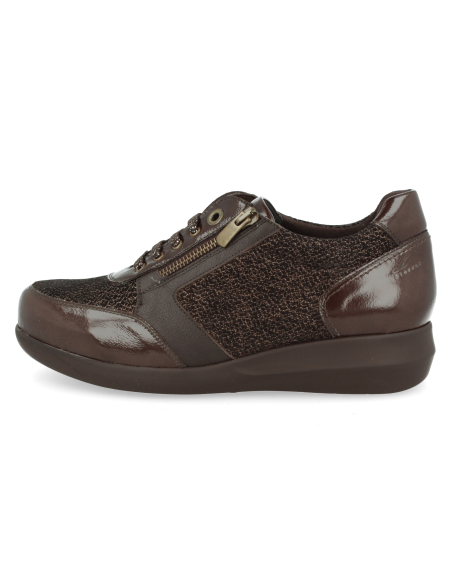 IRMA24 02 BROWN, THERAPEUTIC WOMEN SHOES OF LEATHER, DELICATED FEET